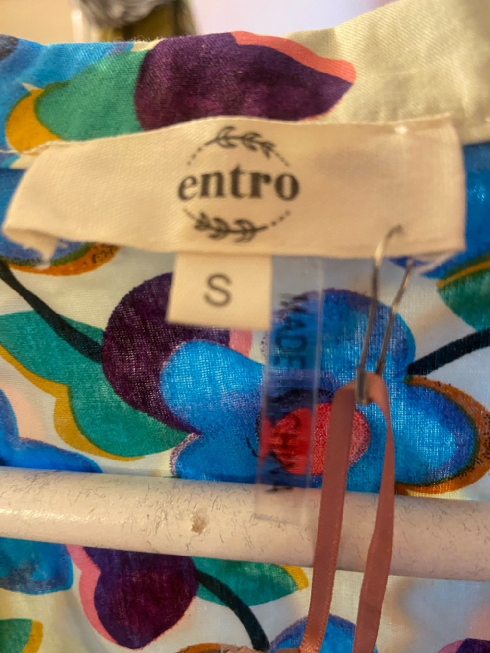 entro Multicolor Floral Dress with Blue & Teal Accents - Picture 3 of 3
